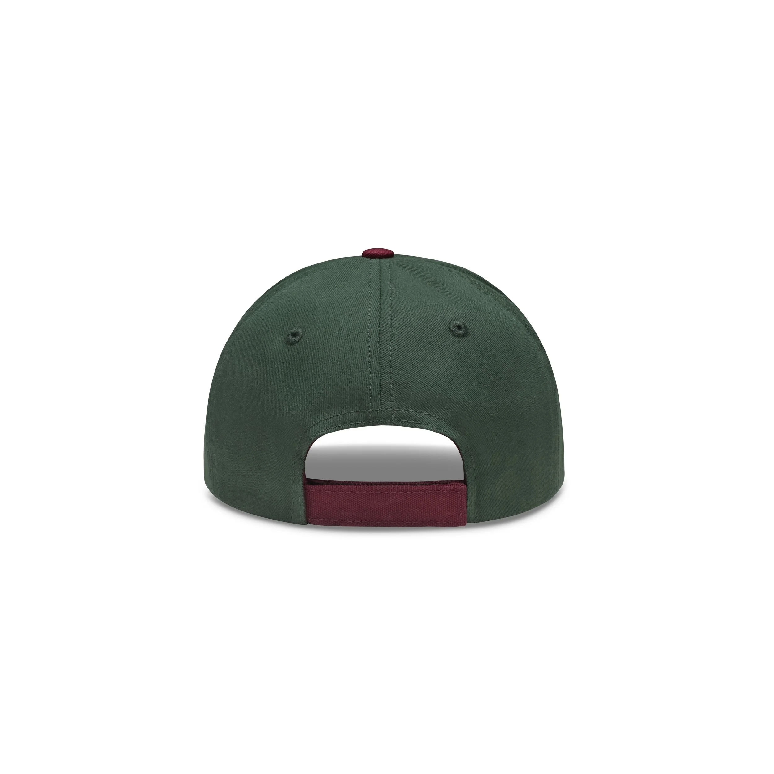 Frontplay_Baseball Cap Mid_Back View_FG Green (Cotton), Burgundy (Canvas).jpg