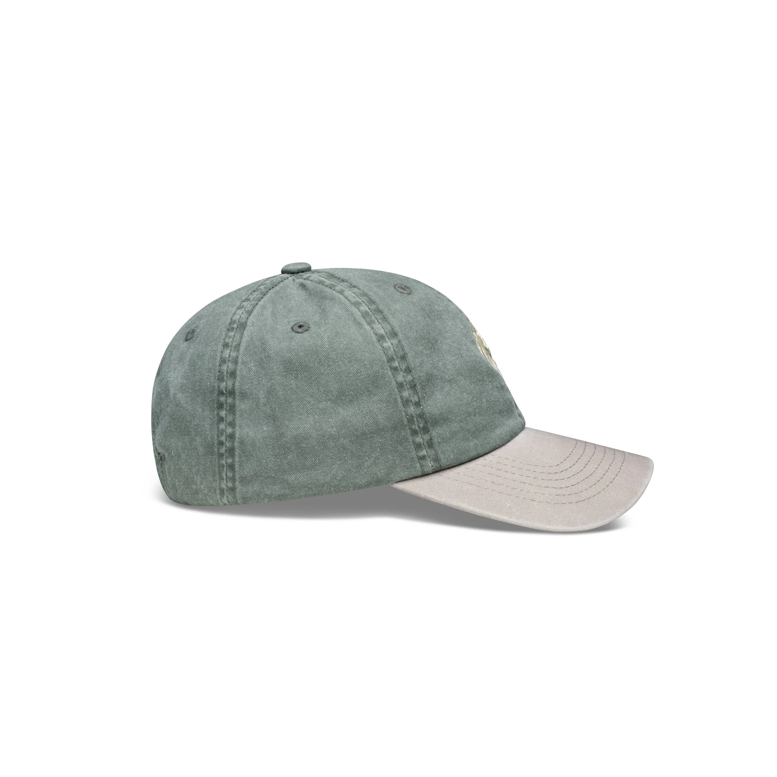 Frontplay_Dad cap_Side View Right_DK Green, Stone.jpg