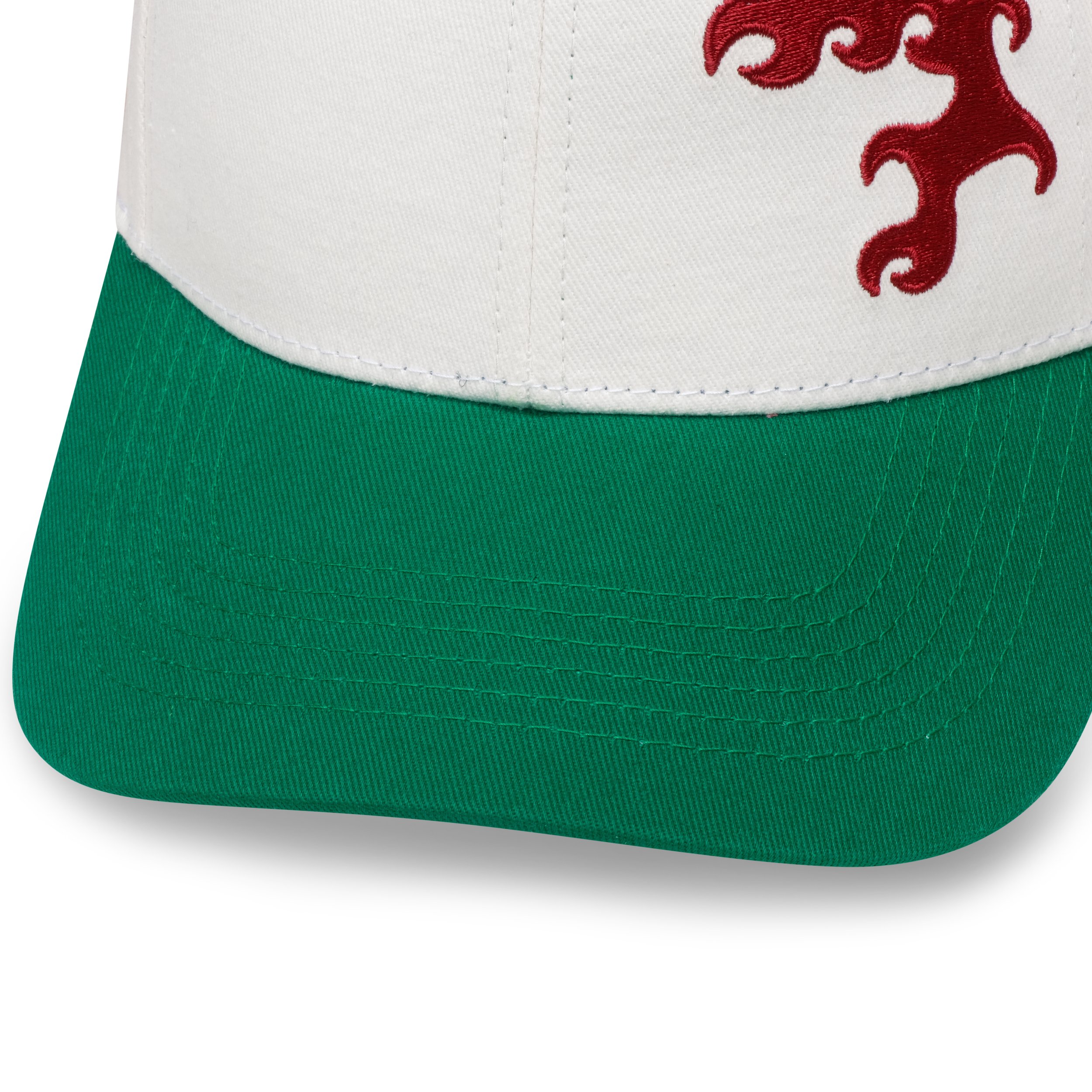 Frontplay_Baseball Cap Low_Detail02_Off white,Kelly Green.jpg