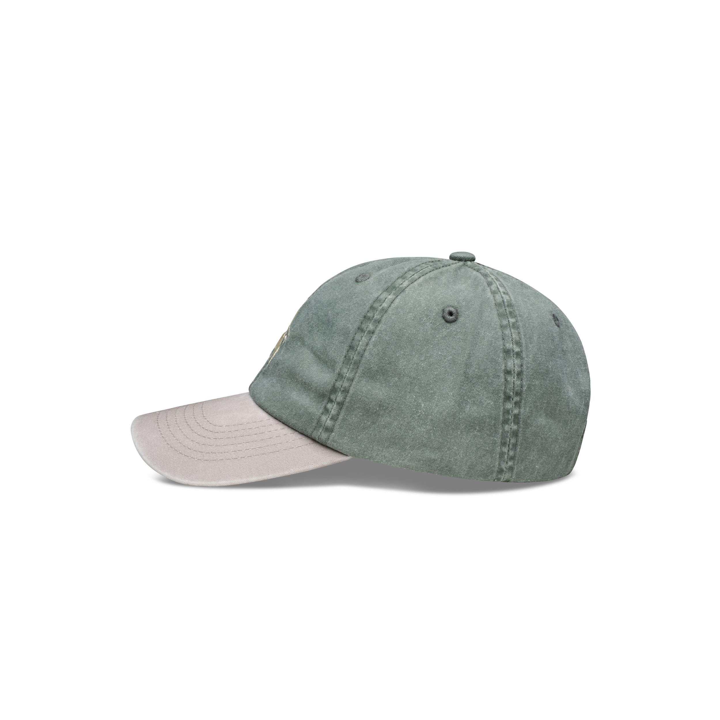 Frontplay_Dad cap_Side View Left_DK Green, Stone.jpg
