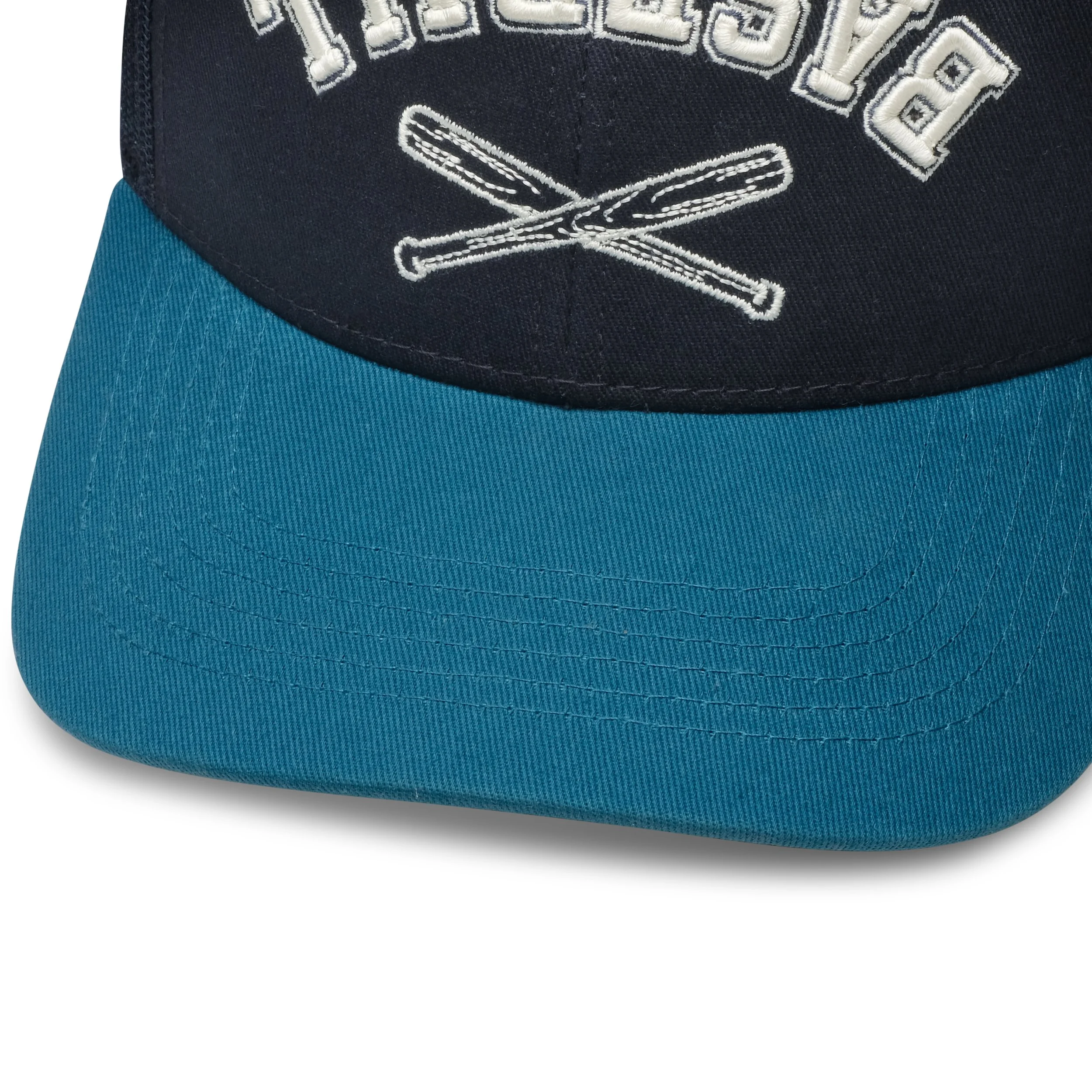 Frontplay_Baseball Cap Low Mesh_Detail02_Navy (front panel + mesh), DK Teal SL#51.jpg
