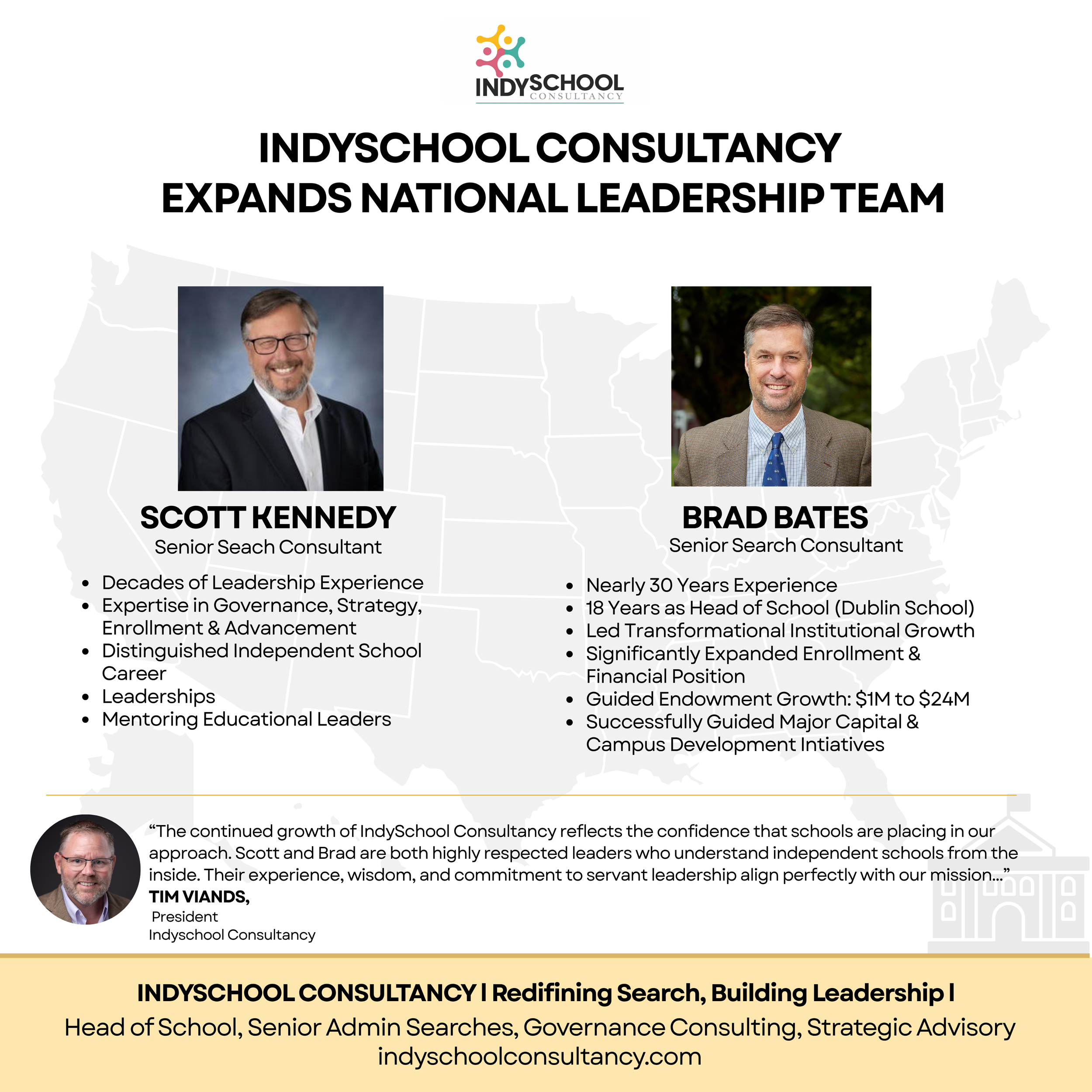IndySchool Consultancy Continues National Growth with Two Distinguished Independent School Leaders