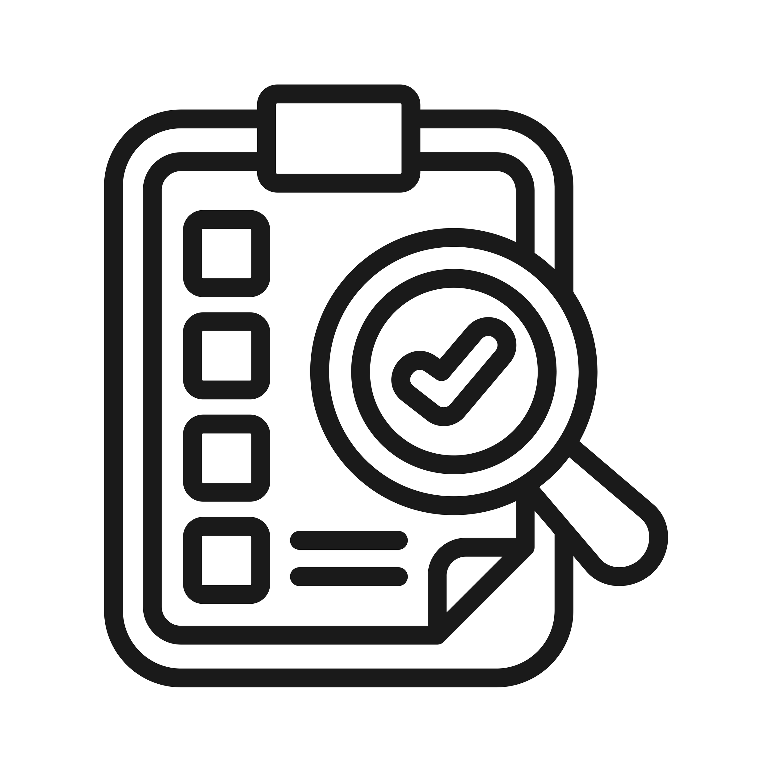 Clipboard icon representing thorough vetting and assessment of executive candidates.