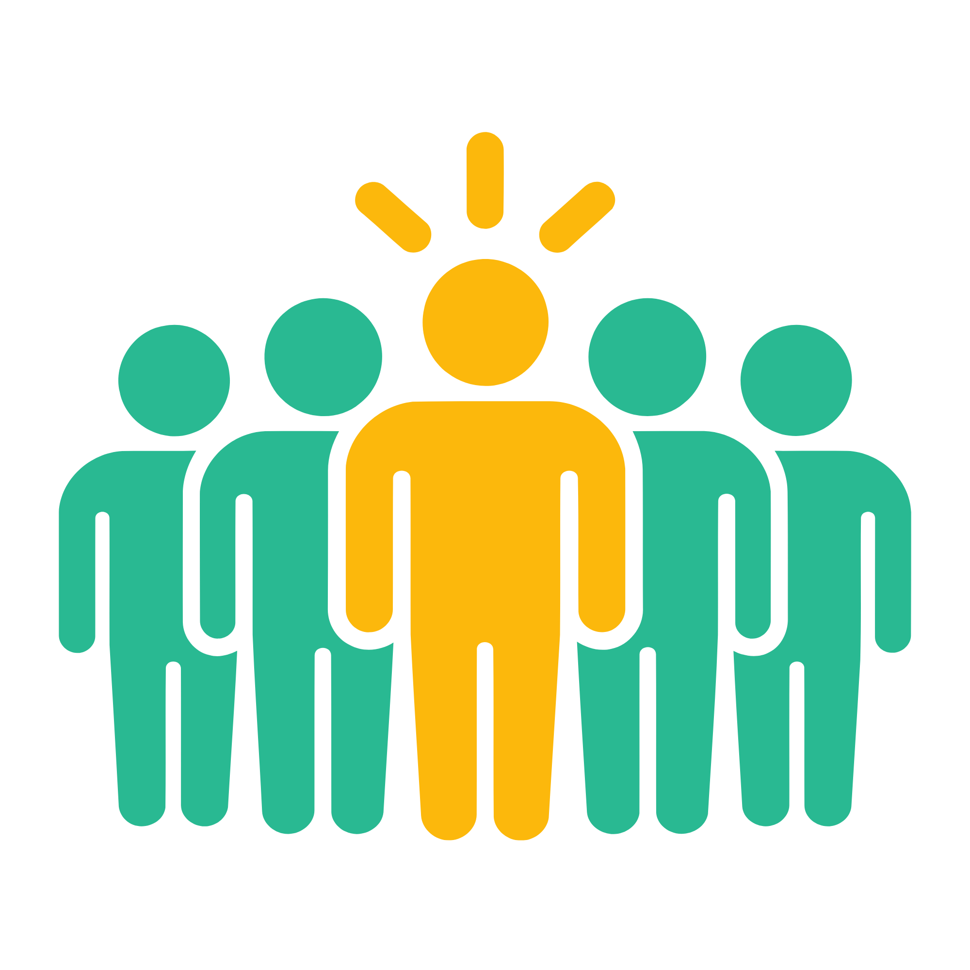 Icon of a team with one highlighted leader, representing the emotional intelligence required to manage complex school teams.