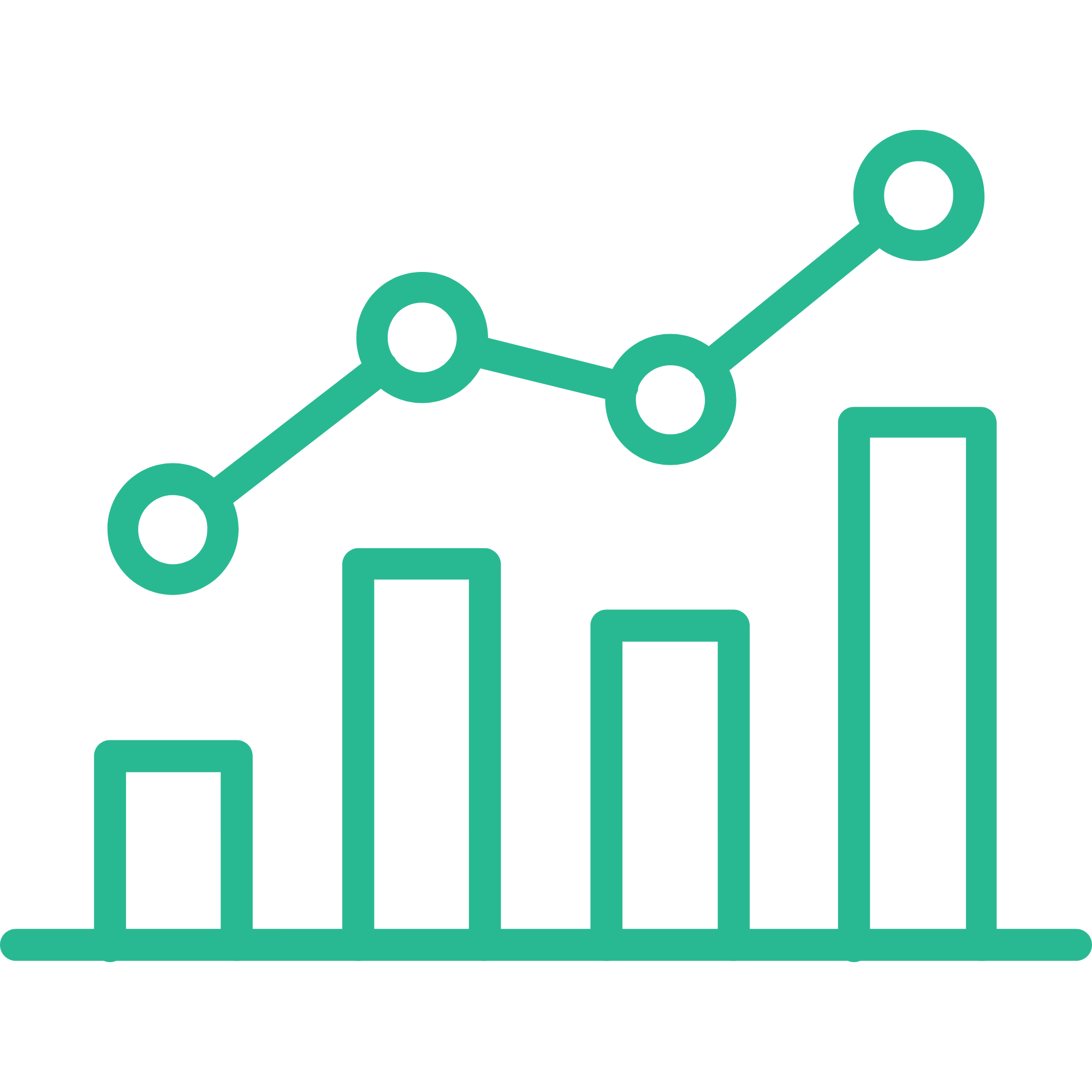 Icon of an upward trending graph, representing the impact of exceptional leadership on student engagement and long-term institutional success.