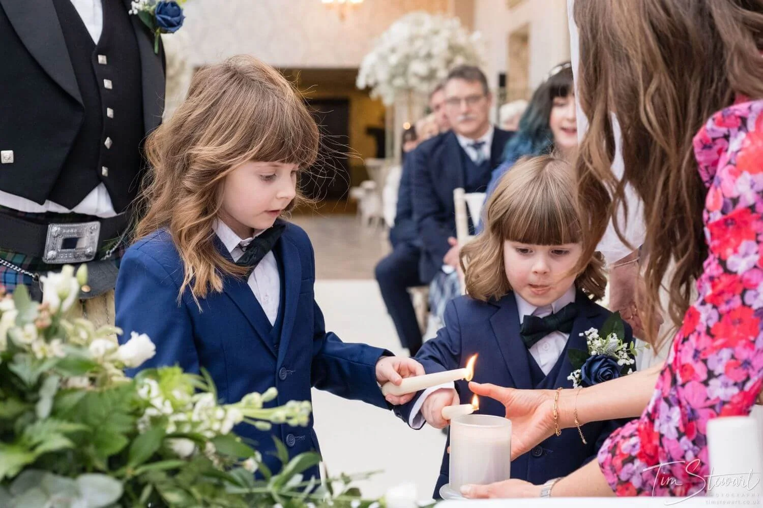 Remembrance candle at celebrant ceremony in Guisborough North Yorkshire
