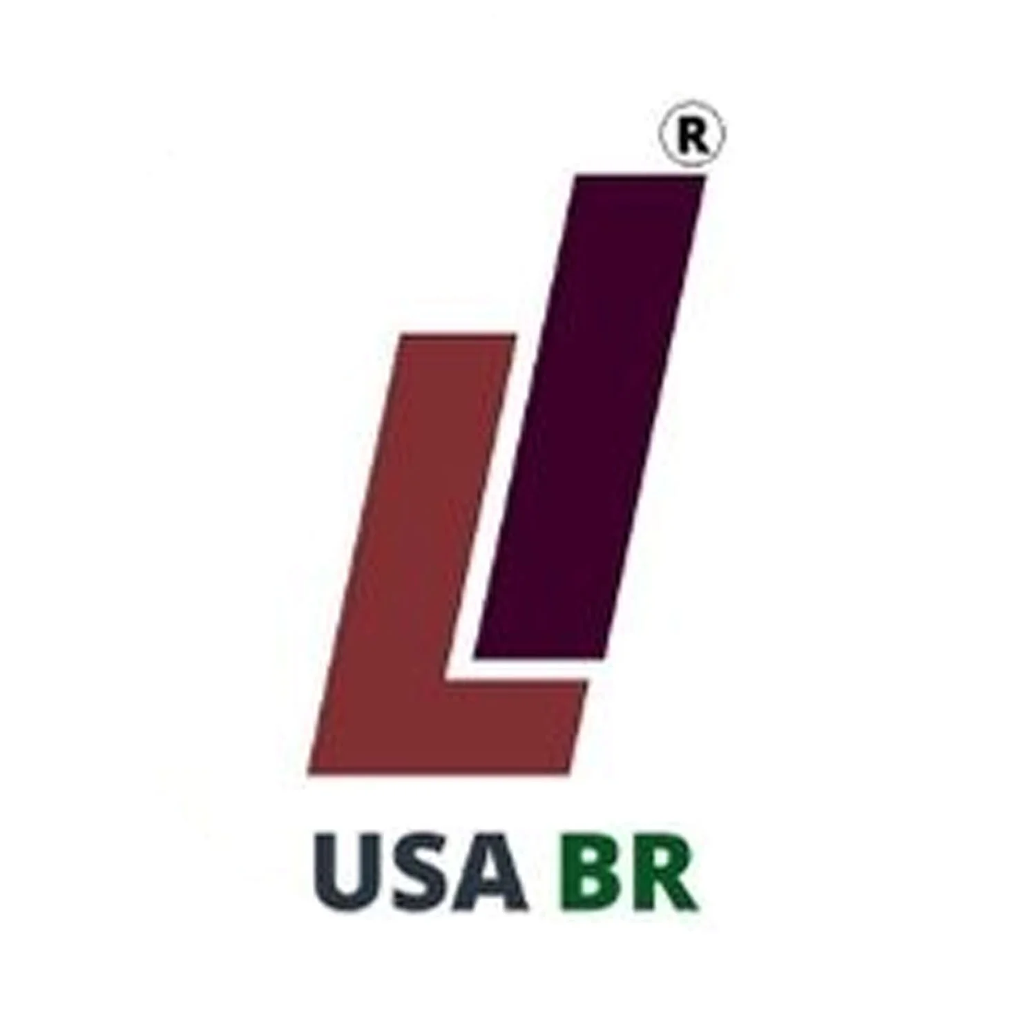 A stylized logo featuring a maroon and dark purple geometric design with the letters 'USA' and 'BR' underneath, representing the United States and Brazil.