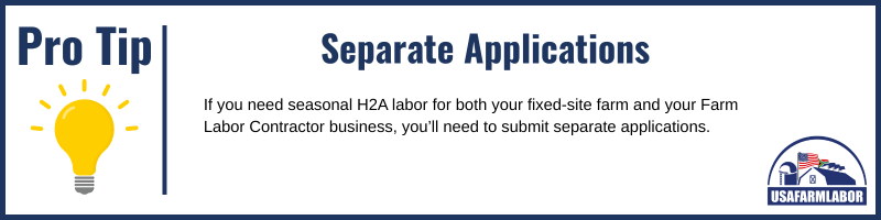 Farm Labor Contractor Pro Tip Separate Applications
