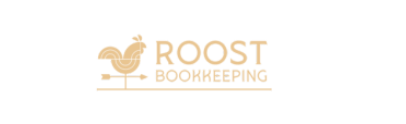Logo for Roost Bookkeeping featuring a rooster graphic and text