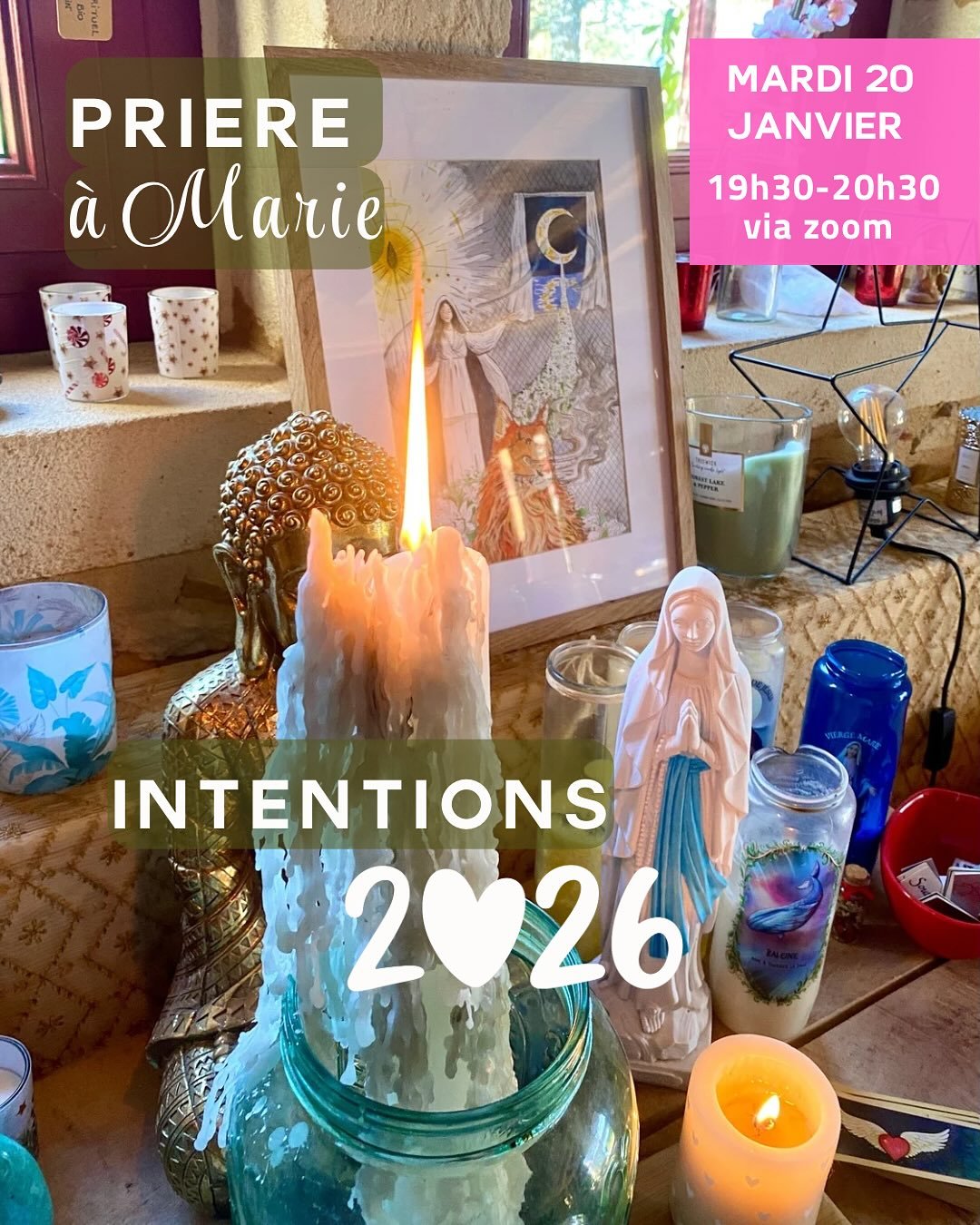 Demain nous nous relierons &agrave; Marie our nourrir la flamme de nos intentions 2026 et devenir une flamme d&rsquo;amour pour notre monde. 

Lien d&rsquo;inscription dans ma bio
Inscription gratuite, sur don comme dans un lieu de culte
Le replay se