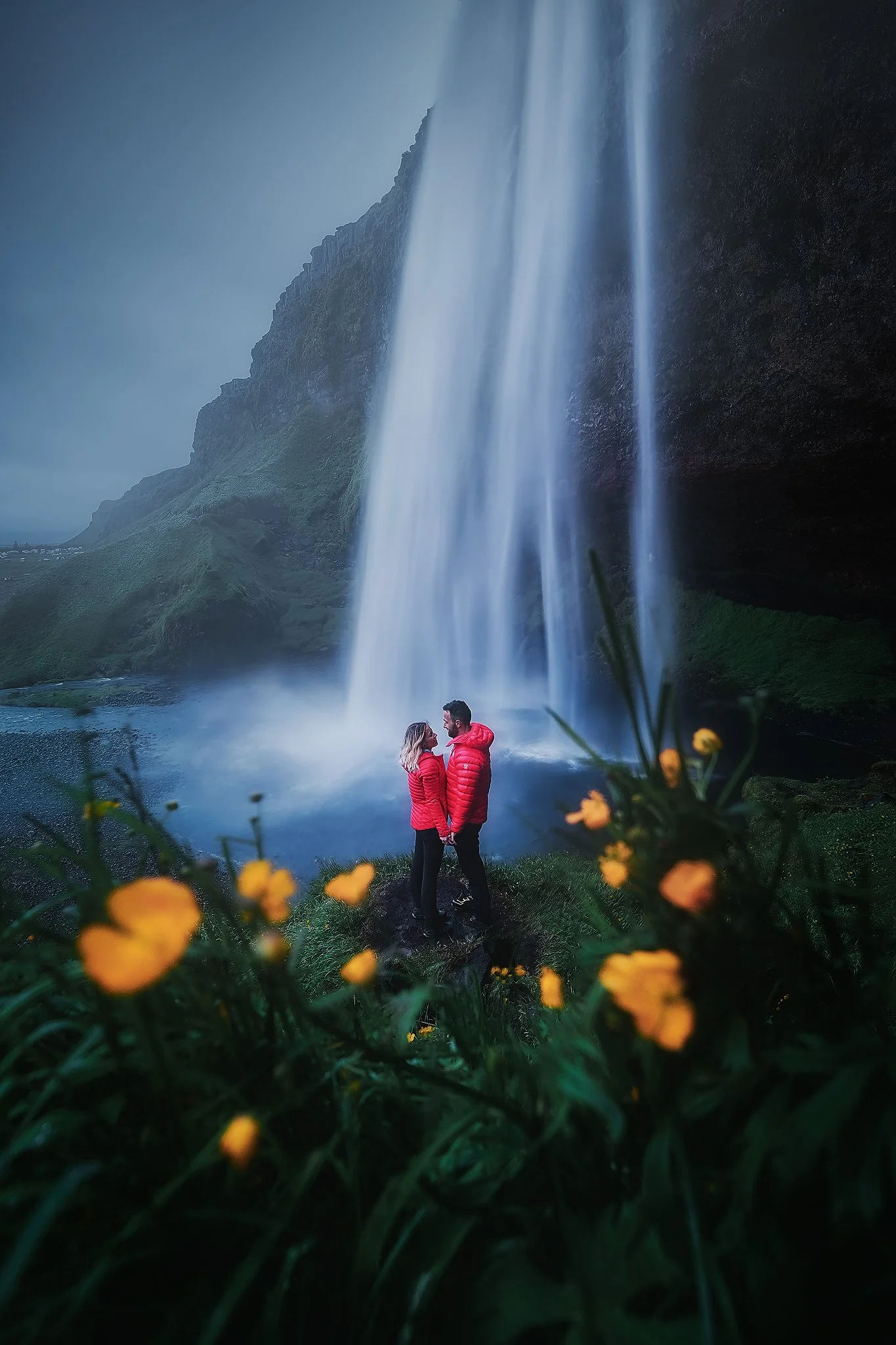 Together in Seljalandsfoss