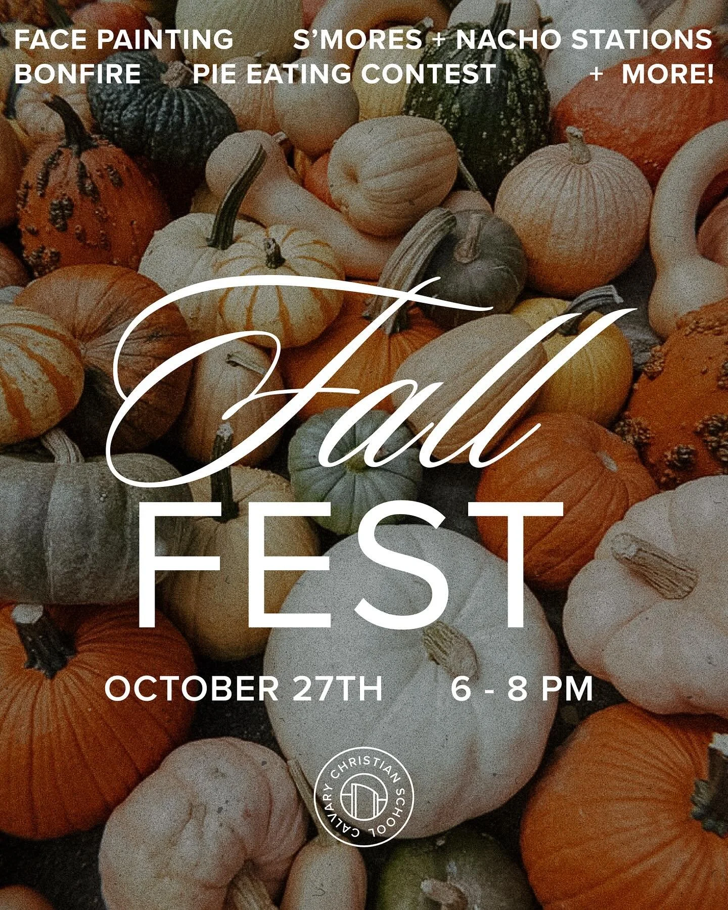 Our annual Fall Fest is only one week away!! 🍂💙
Come enjoy a night full of fall activities and fellowship — right here at our CCS campus!
We hope to see you there! 🤩