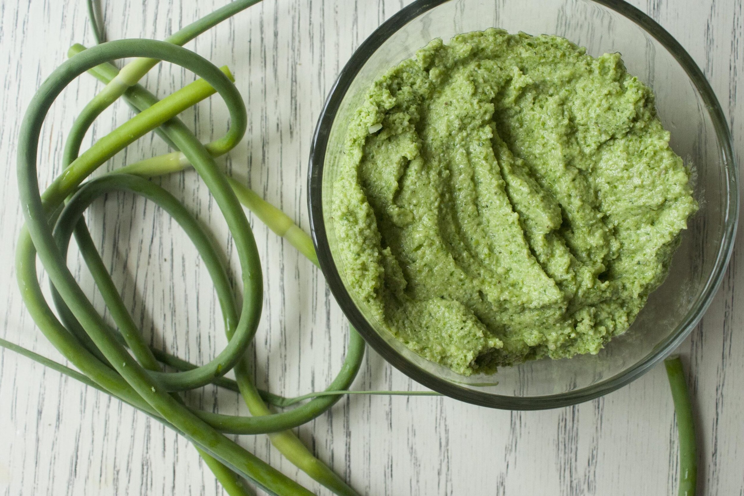Garlic scape pesto