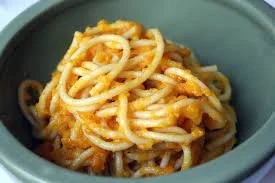 Spaghetti with roasted carrot marinara sauce