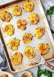 Ultra crispy smashed yukon gold potatoes