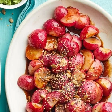 Honey-Tamari Glazed Radishes