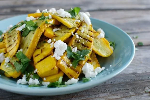 Seared Summer Squash with Herbed Vinaigrette and Feta