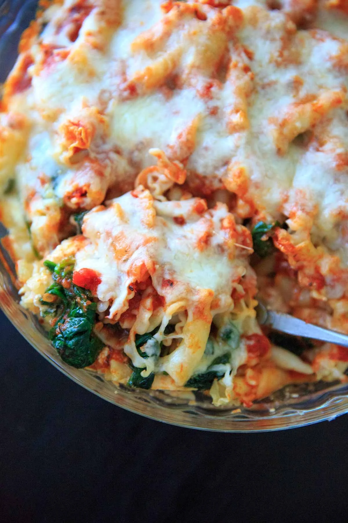Old-School Baked Ziti Loaded with Spinach