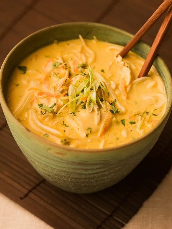 Brothy Coconut Curry Noodle Soup