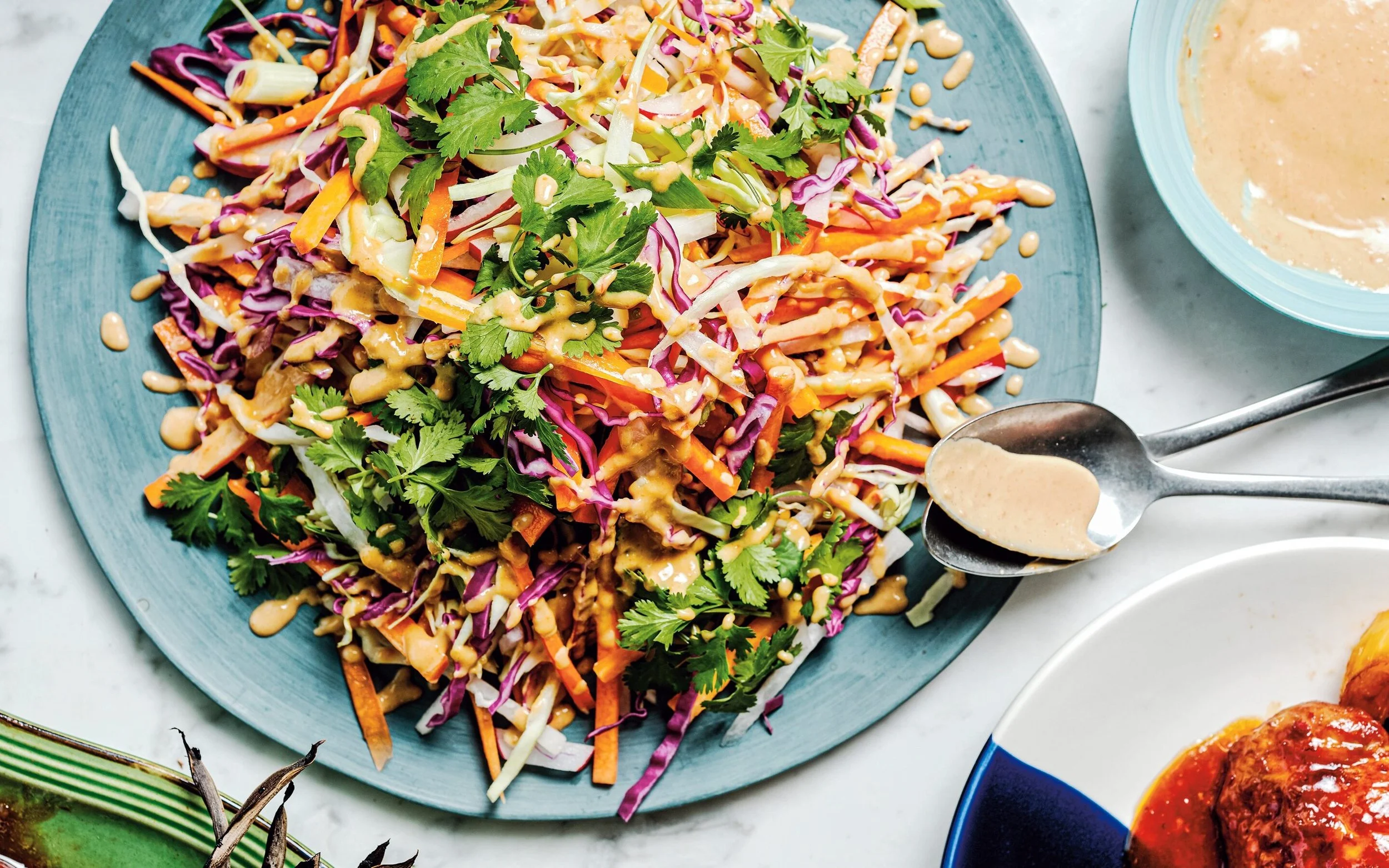 Cabbage, Carrot, & Turnip Slaw with Peanut Dressing