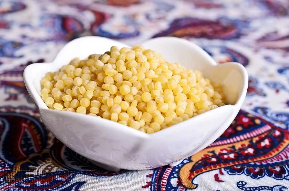 Pearled Couscous with Pesto, Butter Beans, and Roasted Sweet Potatoes