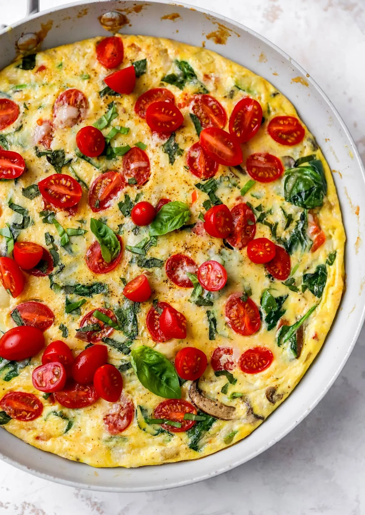Frittata with Greens & Cherry Tomatoes