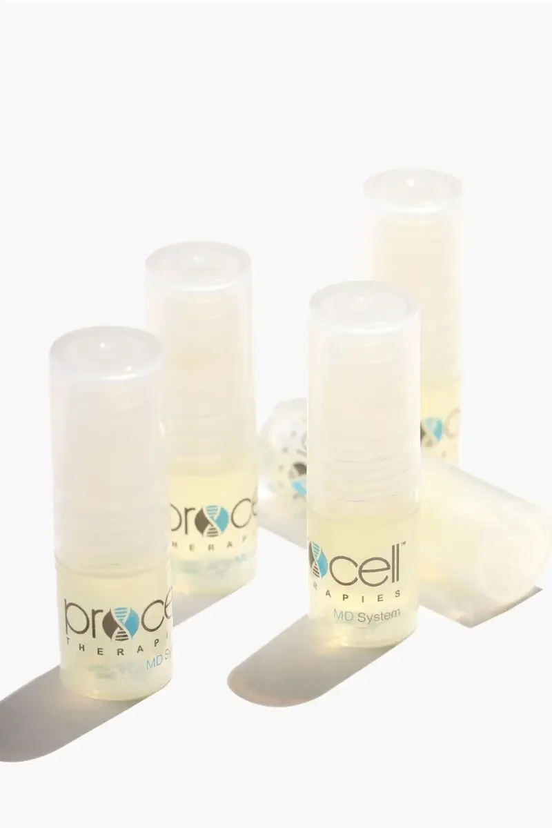 Four vials of Procell Therapies MD System growth factor serum.