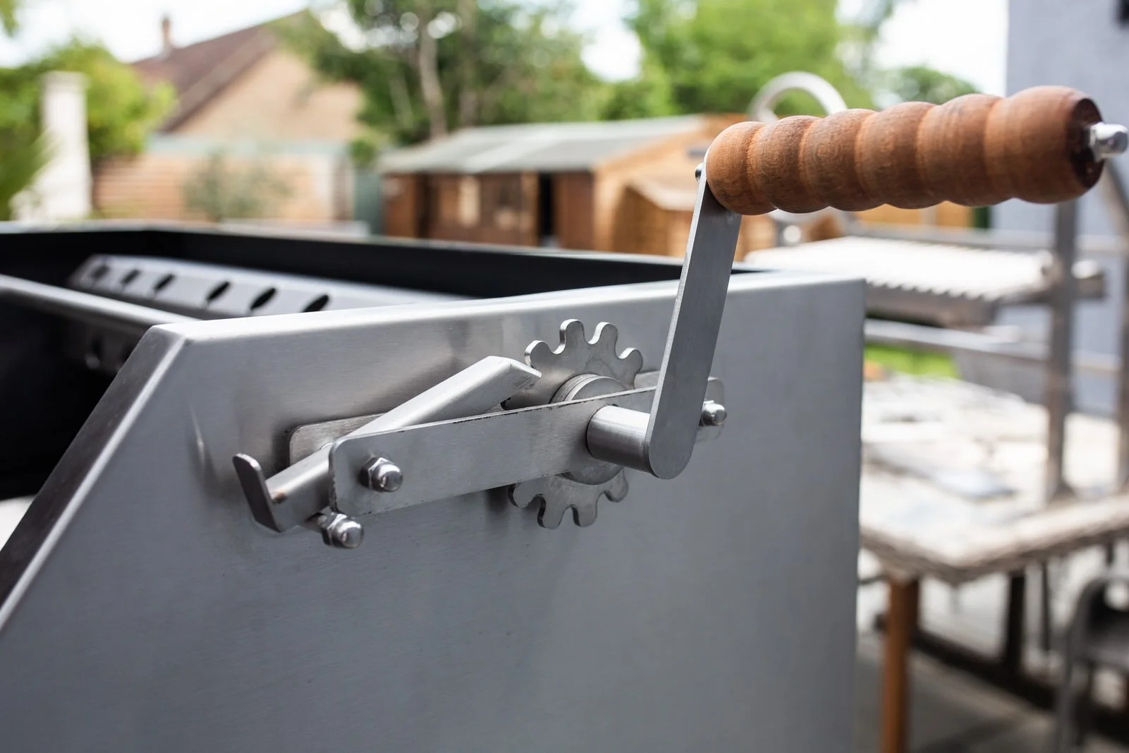 Outdoor stainless steel parrilla BBQ for authentic Argentinian grilling