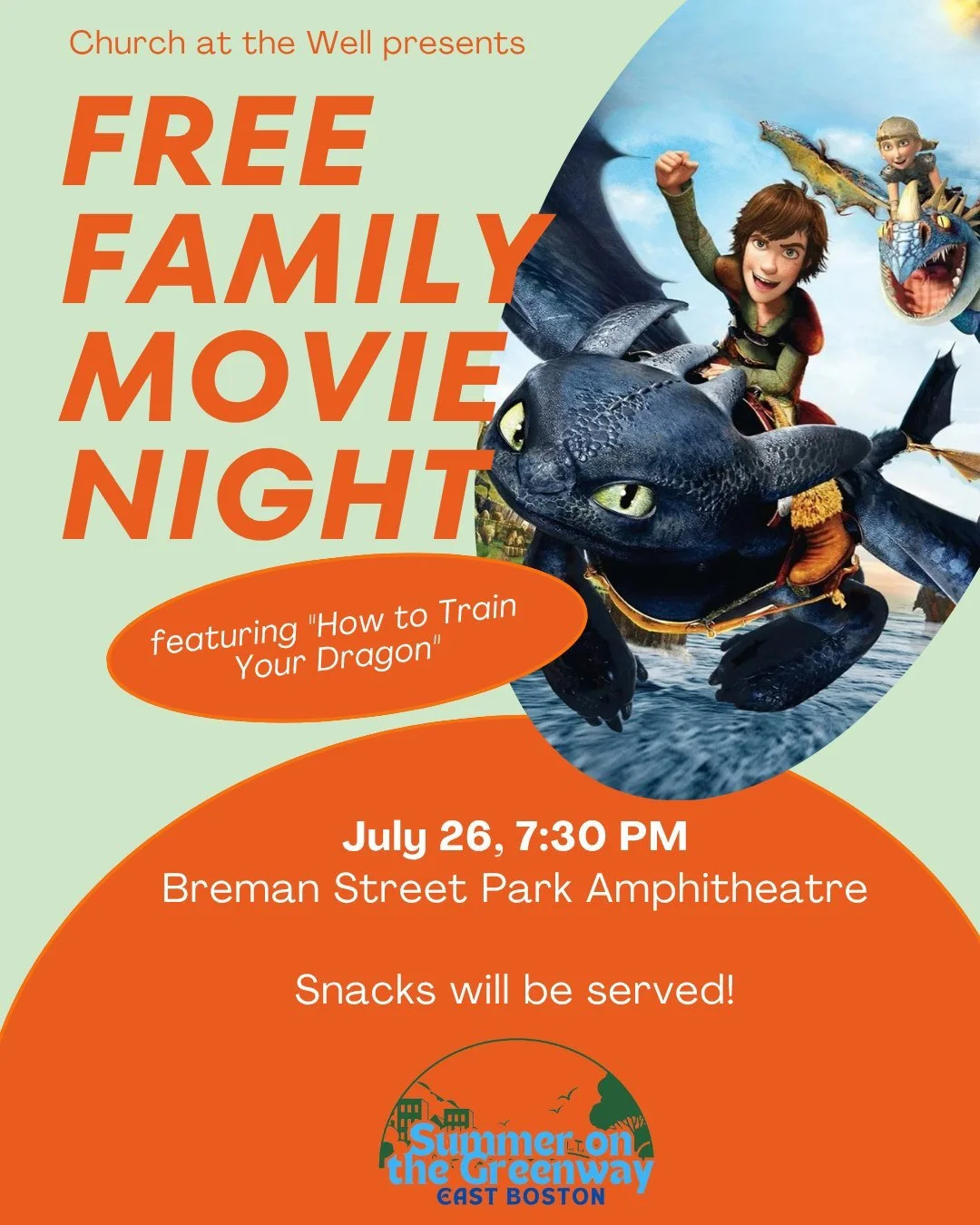 🎬 FREE FAMILY MOVIE NIGHT 🎬
Grab your blankets and join us under the stars! We're showing &quot;How to Train Your Dragon&quot; at the Breman Street Park Amphitheatre on Saturday, July 26 at 7:30 PM.

This is a fun, family-friendly night for the who