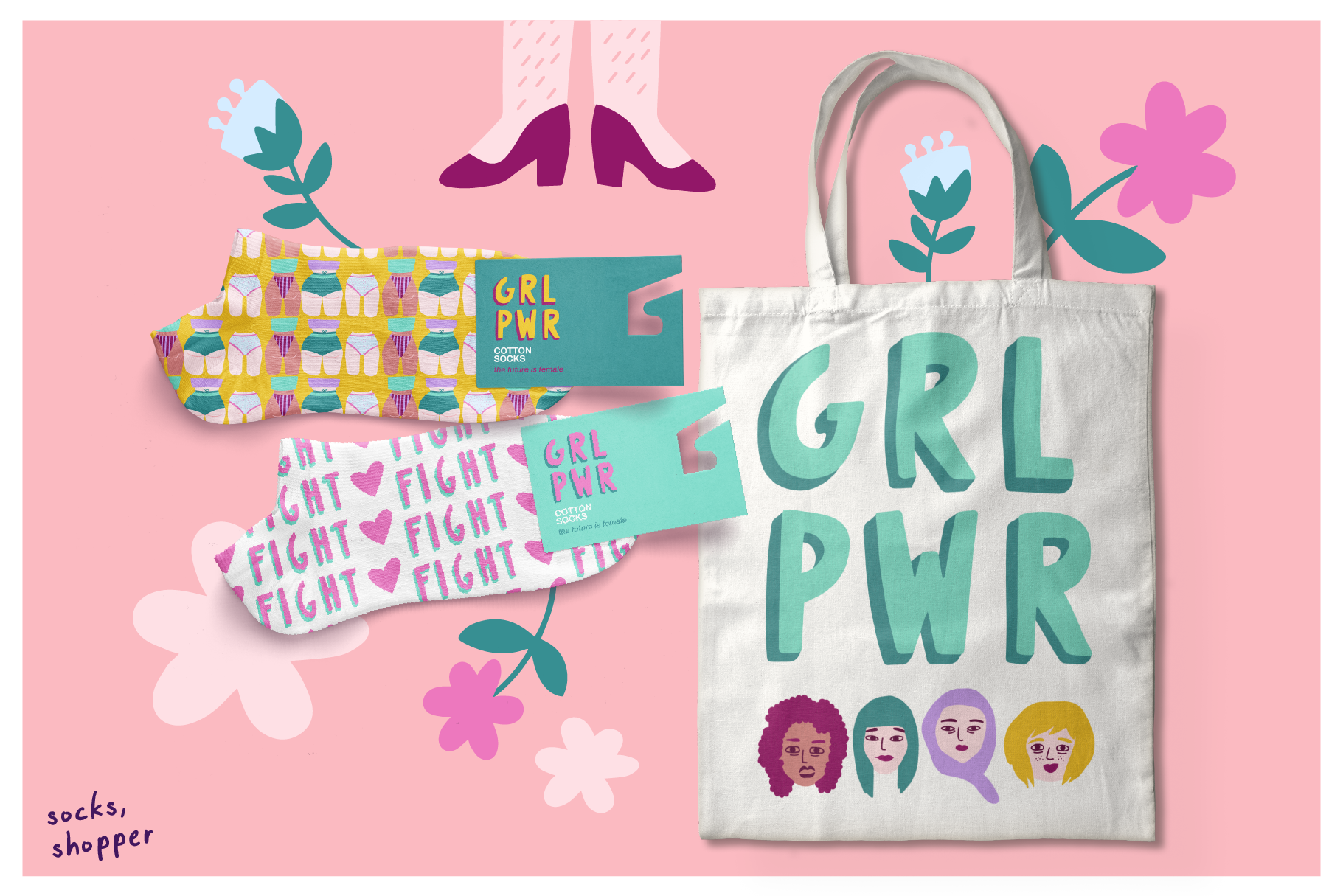 GirlPower_calze e shopper.png