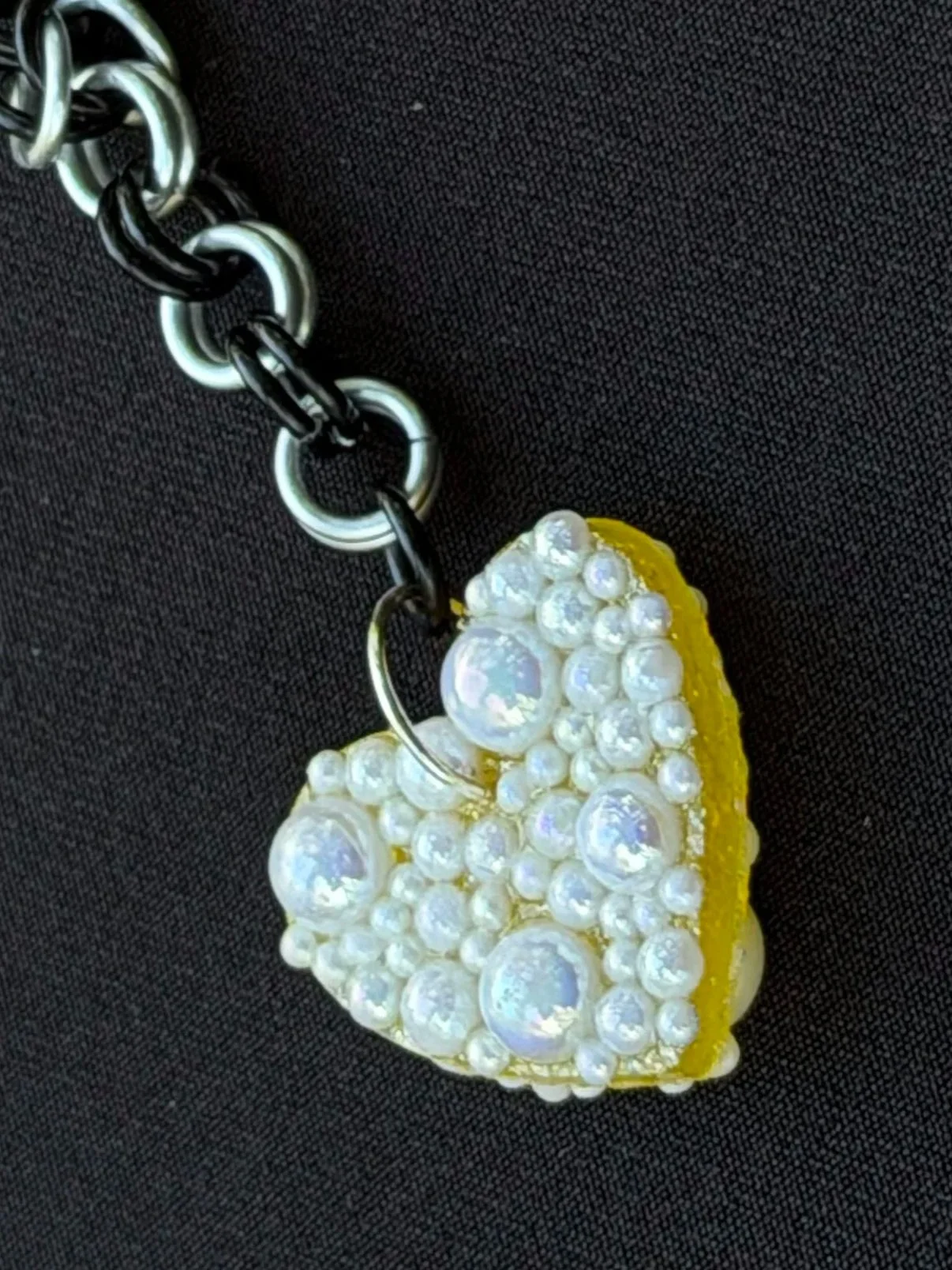 Pearl Heart Keychain