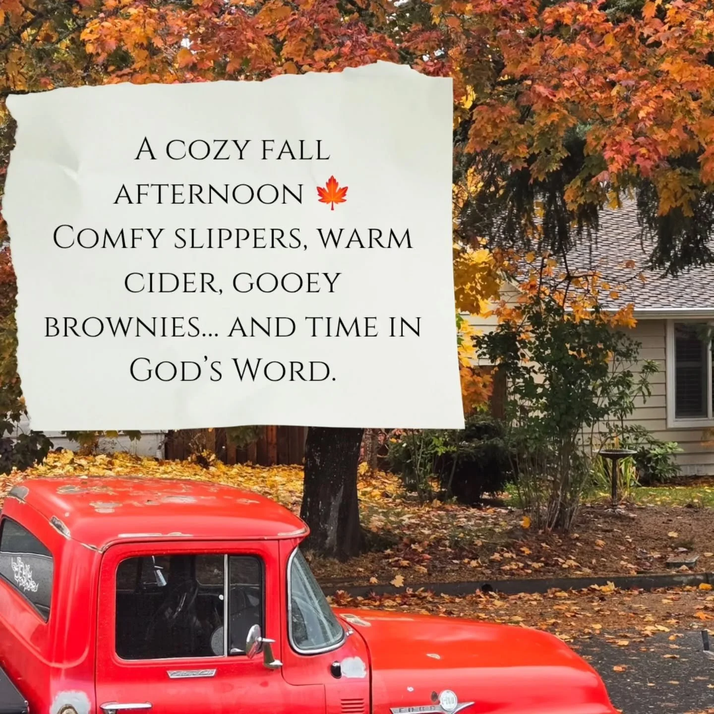 Cozy fall afternoons remind me to pause and refocus&mdash;soft slippers, warm cider, and quiet time in God&rsquo;s Word are the reset my soul needs. I don&rsquo;t want to rush through this season; I want to be intentional with my choices and put my r