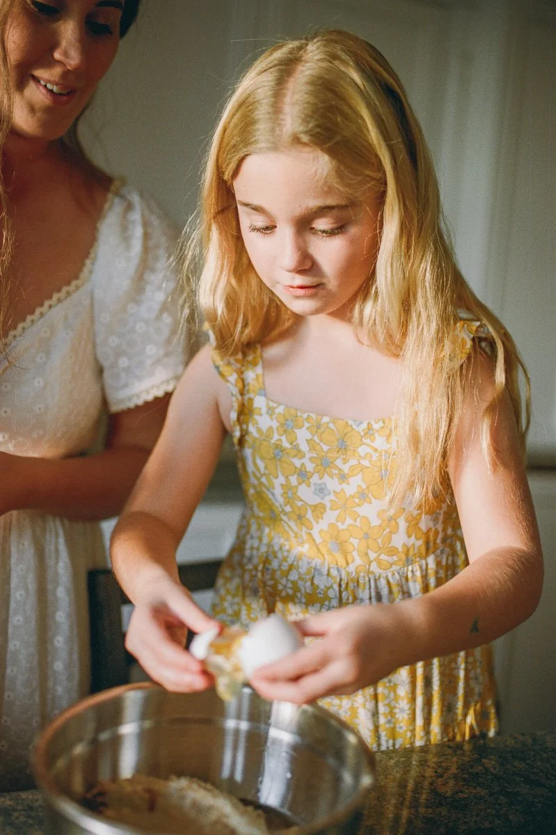 baking-in-home-family-session-golden-light-nc