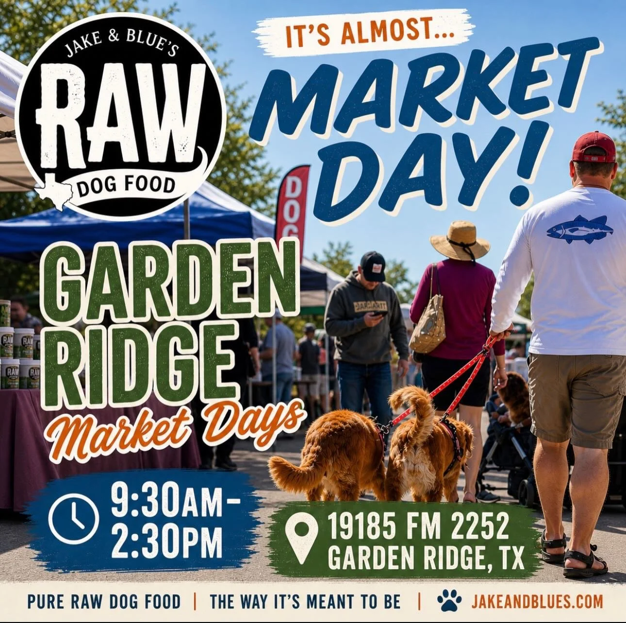 This is your sign to bring your dog to the @gardenridgemarketdays with you this Saturday🐶 Happy dogs are well socialized dogs. #texasfarmersmarket #healthydogfood #rawdogfood