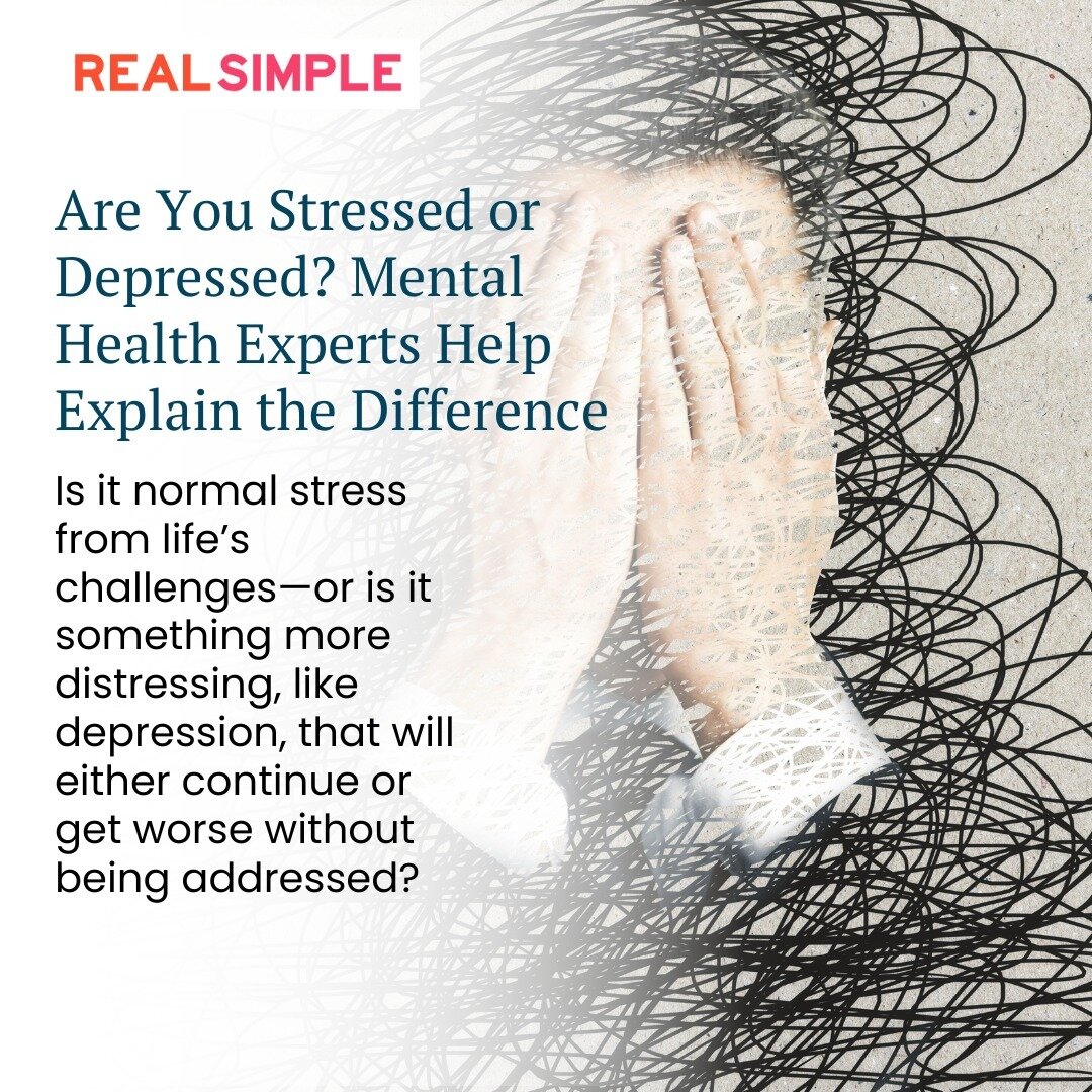 Do you know the difference between stress and depression?

This article from @real_simple gives a good idea of the differences so you can have a better understanding of what you&rsquo;re feeling. You can read the full article through the link in our 