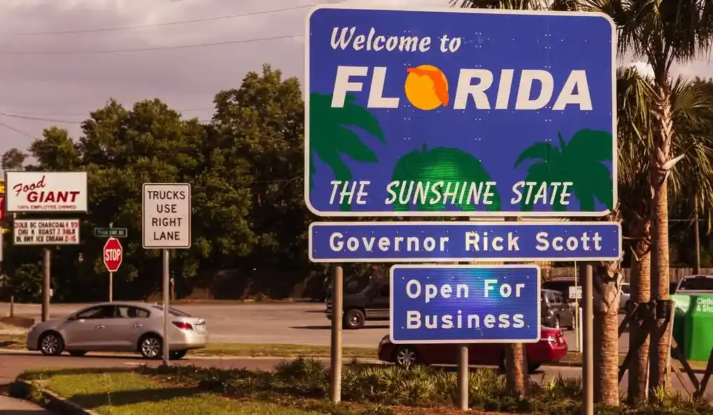 Welcome to Florida road sign