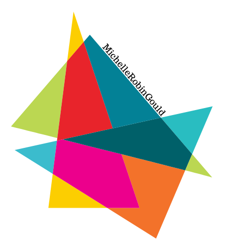 Multicolored triangle logo icon for Michelle Robin Gould Corporation