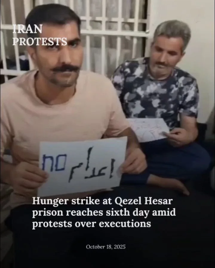 Hunger strike at Qezel Hesar prison reaches sixth day amid protests over executions.