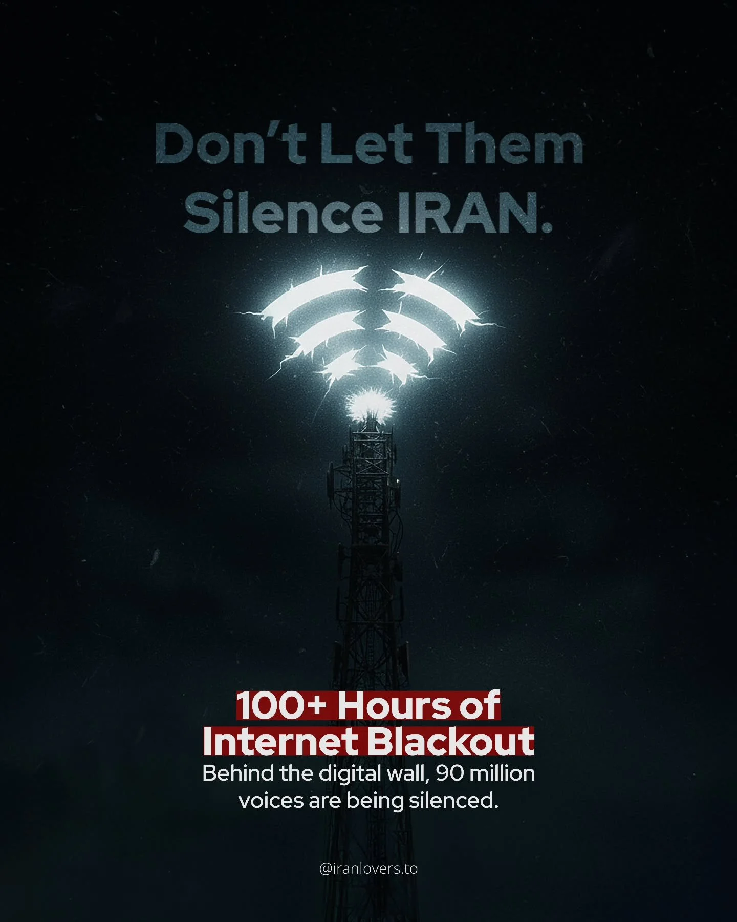 Imagine the world going dark. No way to call your family, no way to share what&rsquo;s happening on your street, no way to know if your friends are safe.

For over 100 hours, this has been the reality in Iran. The internet wasn't just "cut"