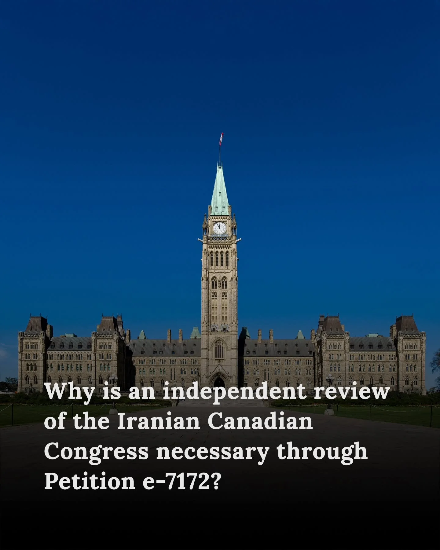 Attention Iranians in Canada 🚨
Serious concerns have been raised about potential compromise within the Iranian Canadian Congress (ICC).

Sign the petition calling for an independent review: bit.ly/e-7172

Complete the two-step process to sign using 