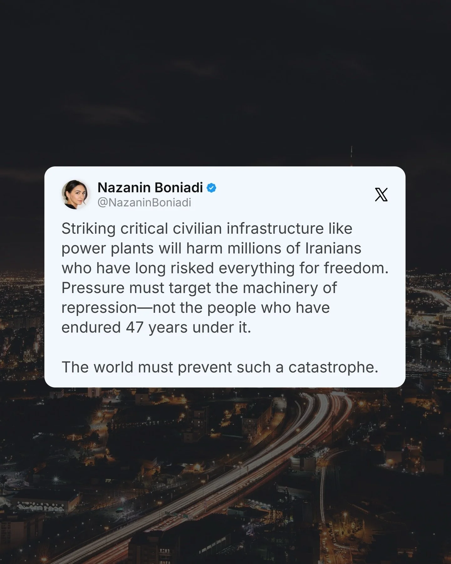 Iran must be protected. The regime must be dismantled.