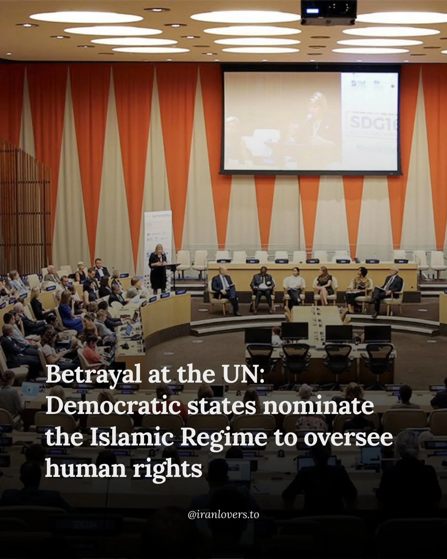 The Islamic Republic who's responsible for executions, repression, and the systematic violation of human rights, has been given a seat on a UN committee tied to global policy!

No vote. No objection. No accountability.

We demand answers from democra
