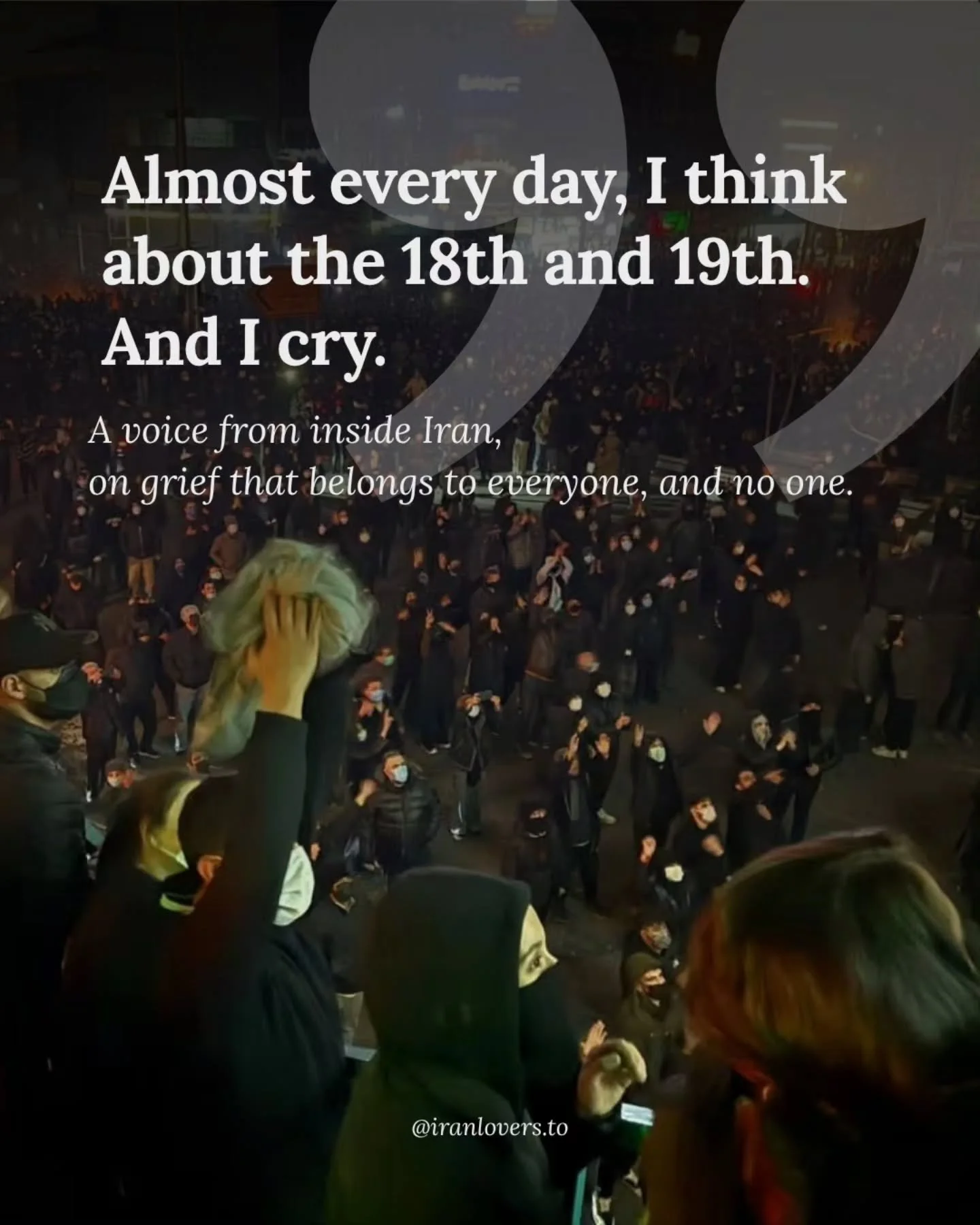 A voice from inside Iran after the massacre in January.
