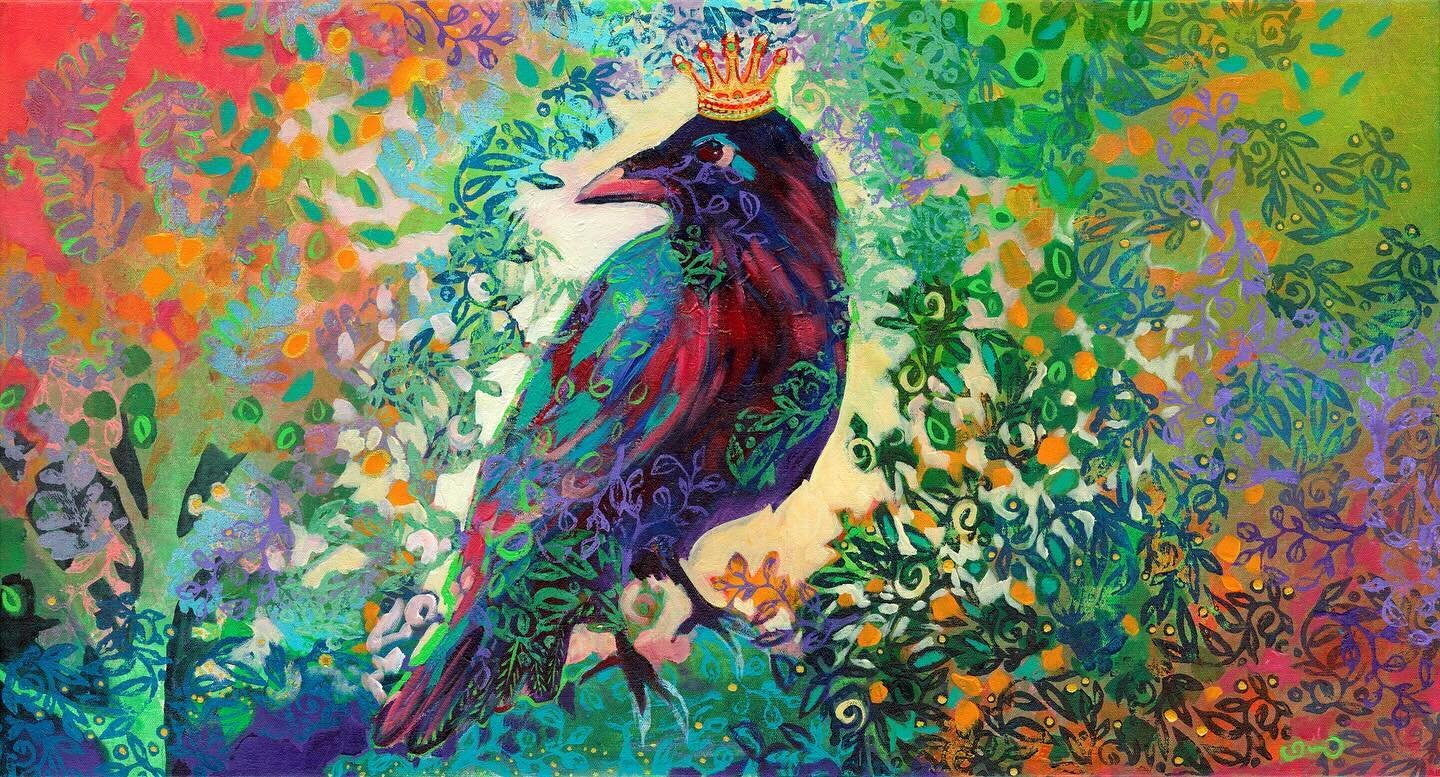 From the archives:

King for a Day
&copy;️2018

2004 - 2024
Celebrating 20 years of painting

Jenniferlommers.com/20years

#raven #crow #royal #royalty #fantasy #acrylicpainting #fantasyart #jenniferlommers