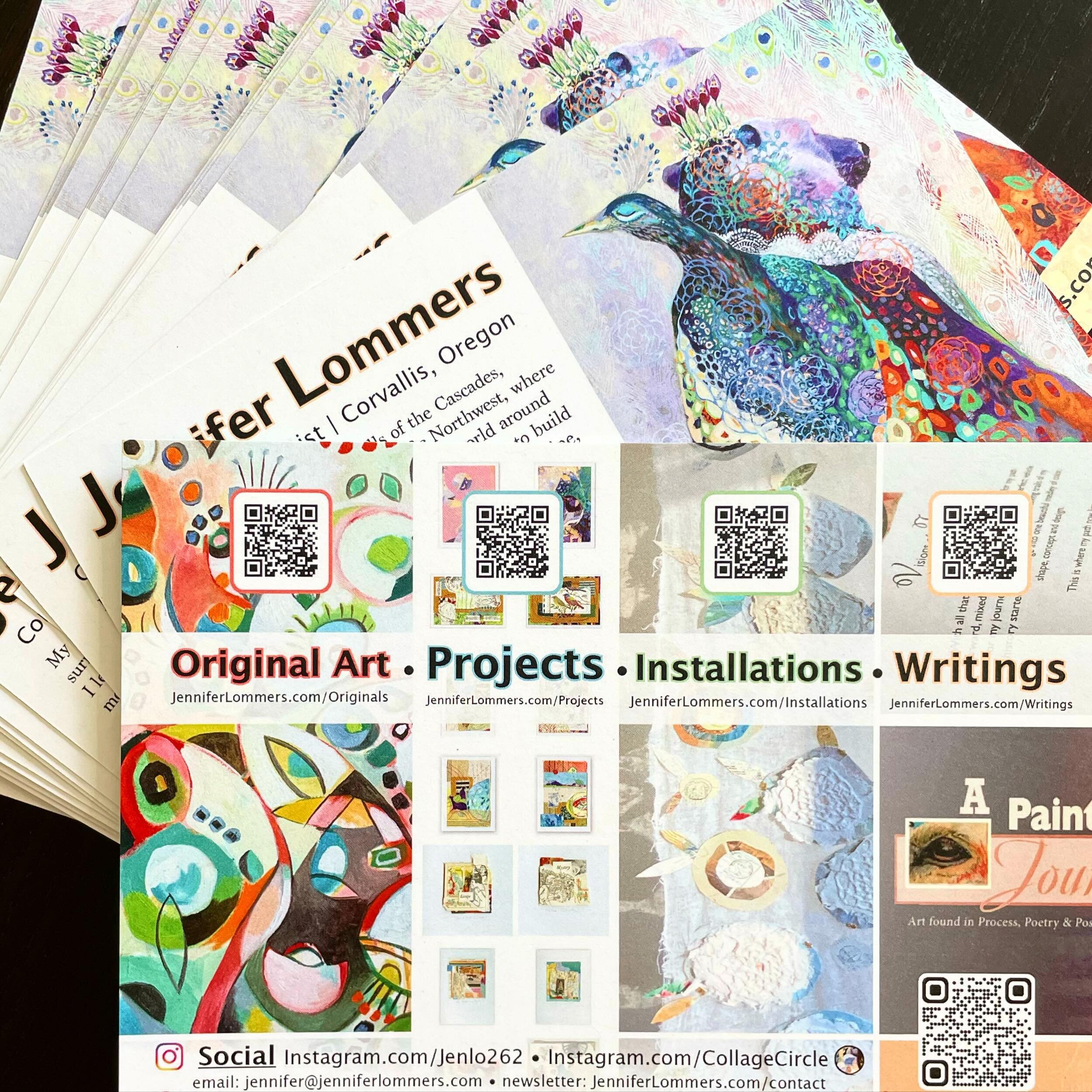 Excited to receive my new promo postcards from @jukeboxprint - printed on Mohawk Recycled Paper! I&rsquo;m looking forward to handing these out to share the different aspects of my art-making during the @northsideopenstudiostour - April 20-21 - thank