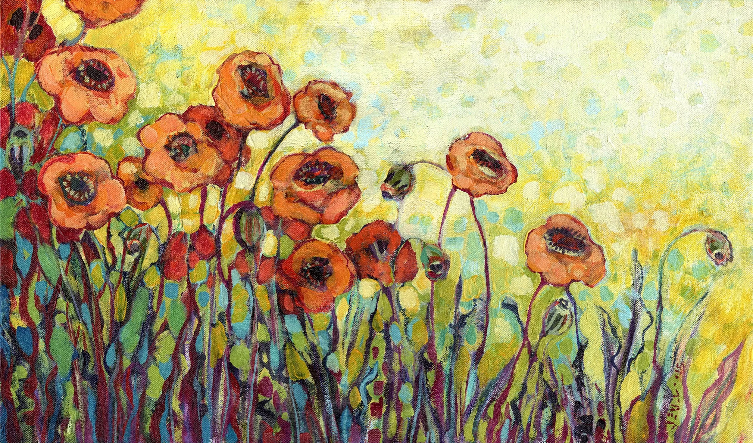 Orange Poppies, 20x34 inch, 2015