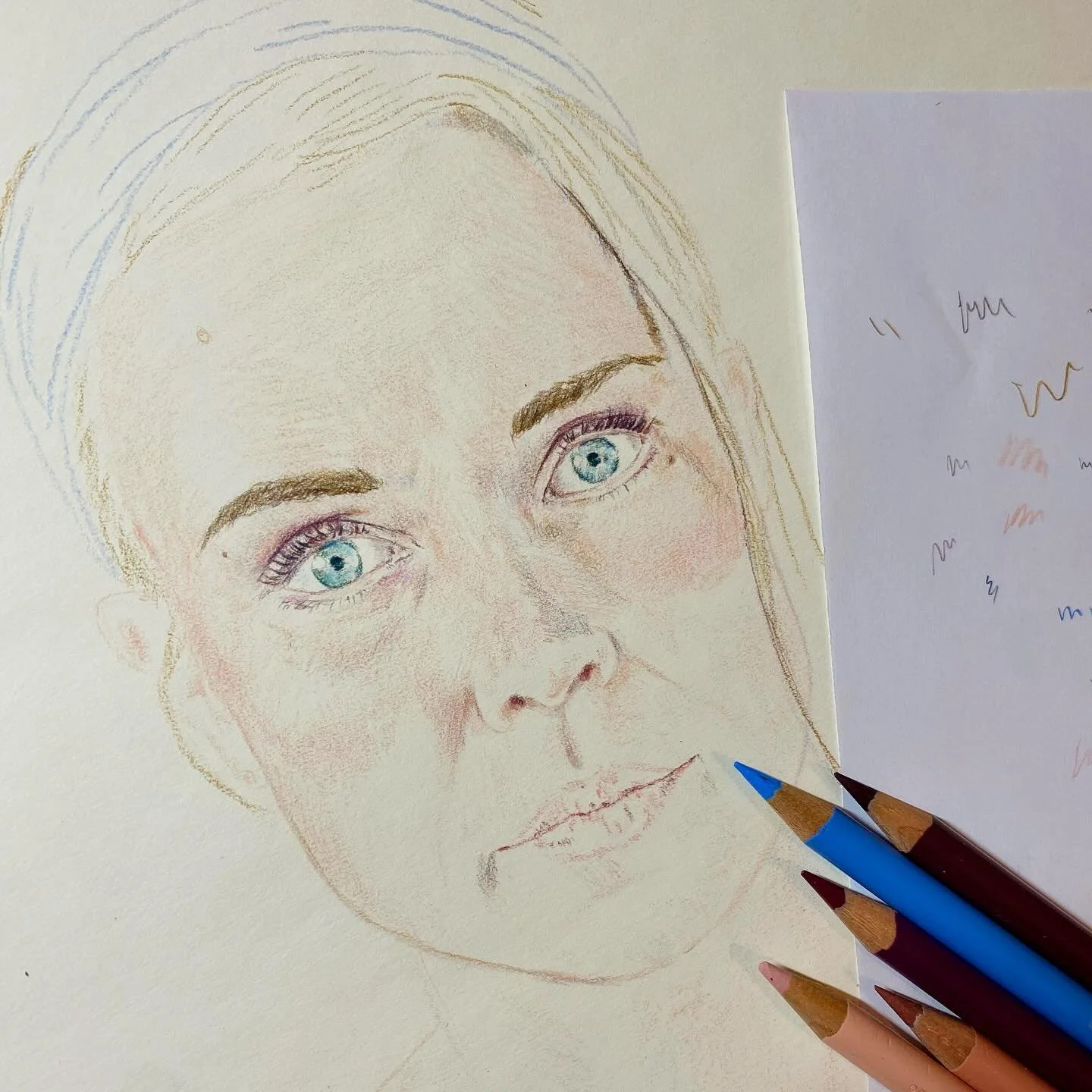 Work in progress. It&lsquo;s me. 👁️

#contemporarydrawingartist #contemporaryart #illustrationart #coloredpencildrawing #selfportrait #selfportraiture #portraitdrawings #femaleartist #artselfie #honestart #spiritualart #authenticart #truth #womenart