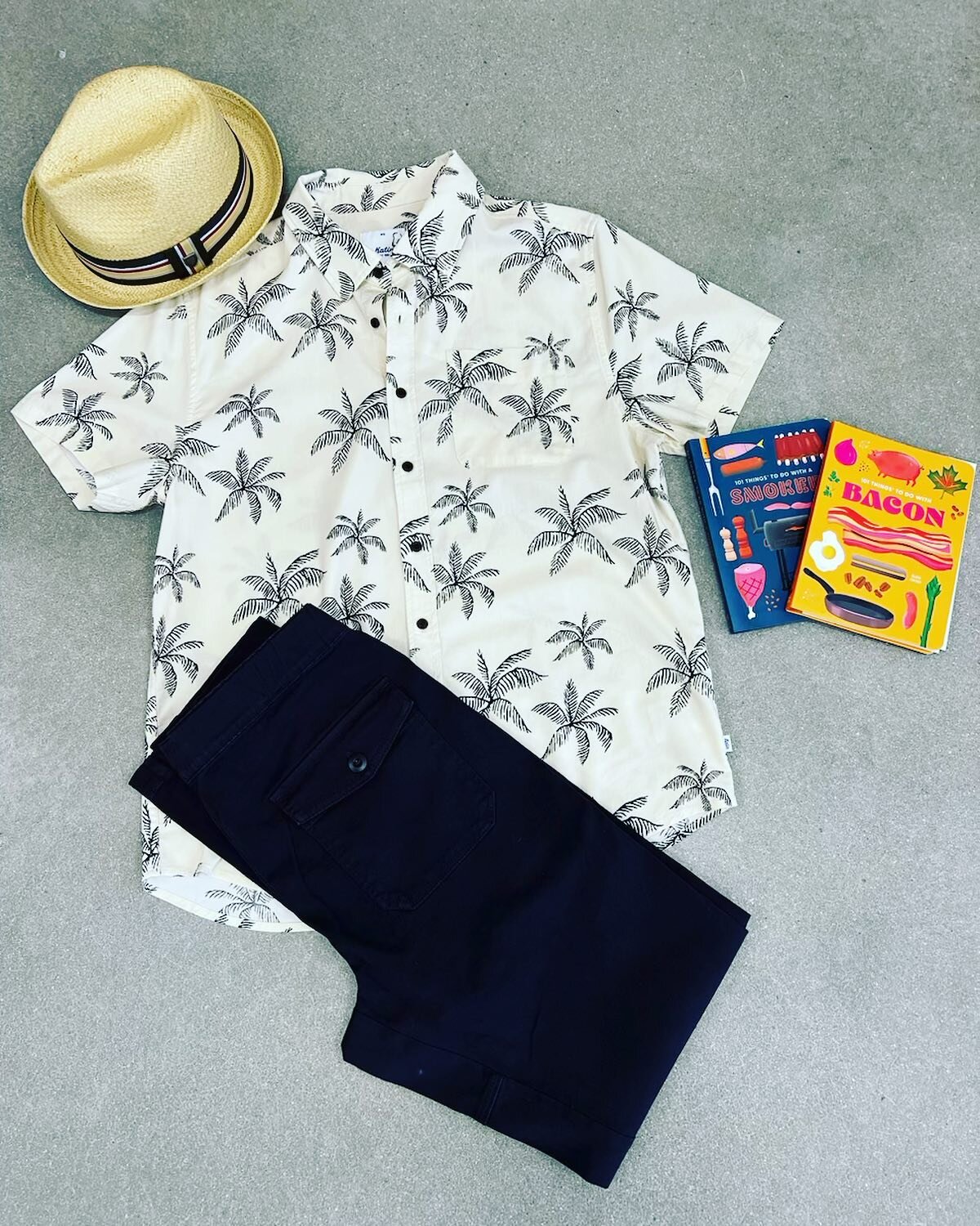 Do you have your backyard BBQ outfit picked for Summer? Or vacation bound ? New board shorts hit the shop too!! 

Pants: All View 
Top: Katin
Hat : Brixton Straw