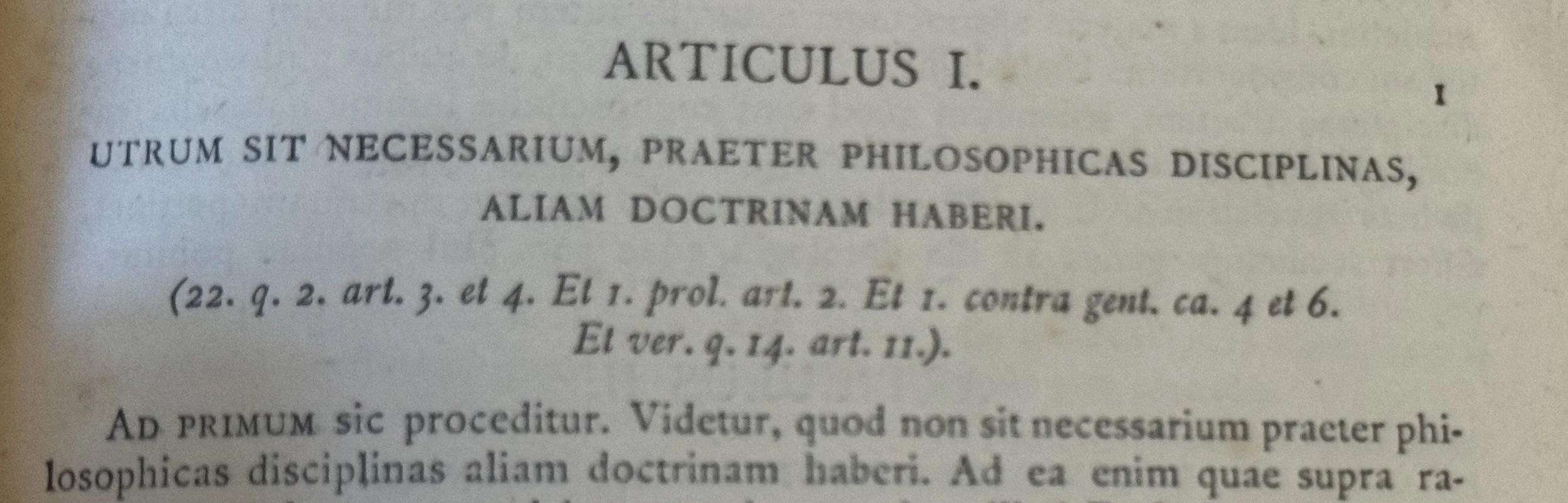 Contemporary Questions and the Recovery of Thomism: Sacred Theology's Need for Philosophy