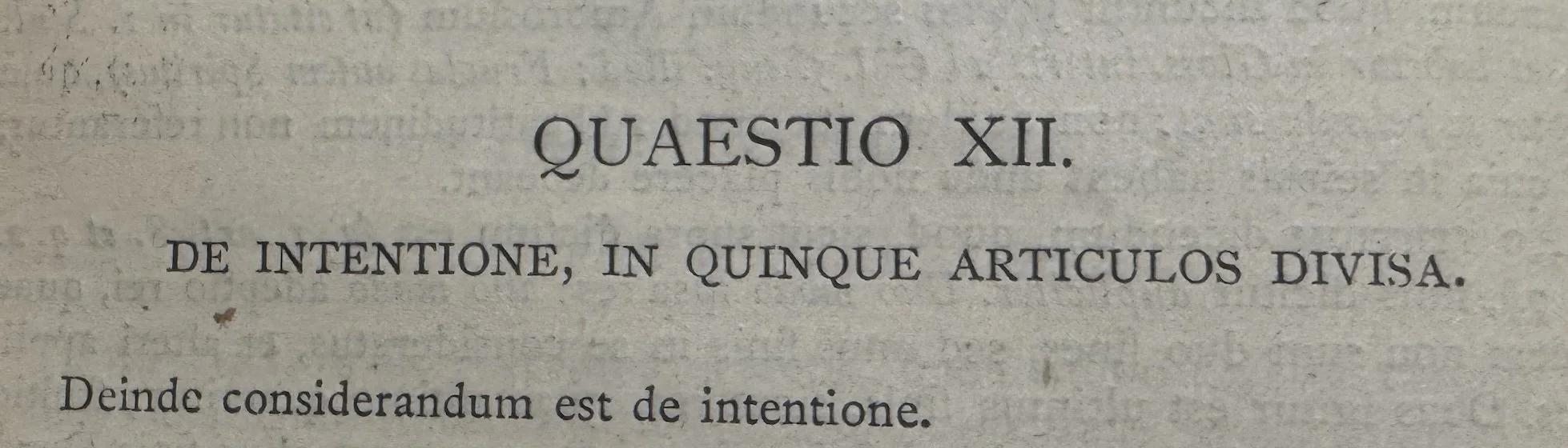 What is a Virtual Intention? (Brief appendix from Reginald Garrigou-Lagrange, OP)